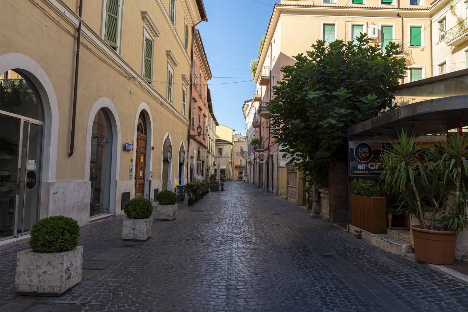 terni,italy august 21 2020:Via Fratini in the center of Terni