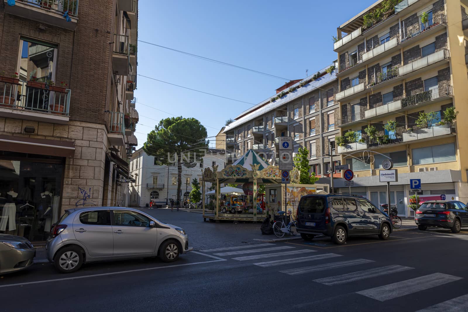 terni,italy august 21 2020:square Villa Glori in the center of the city of Terni