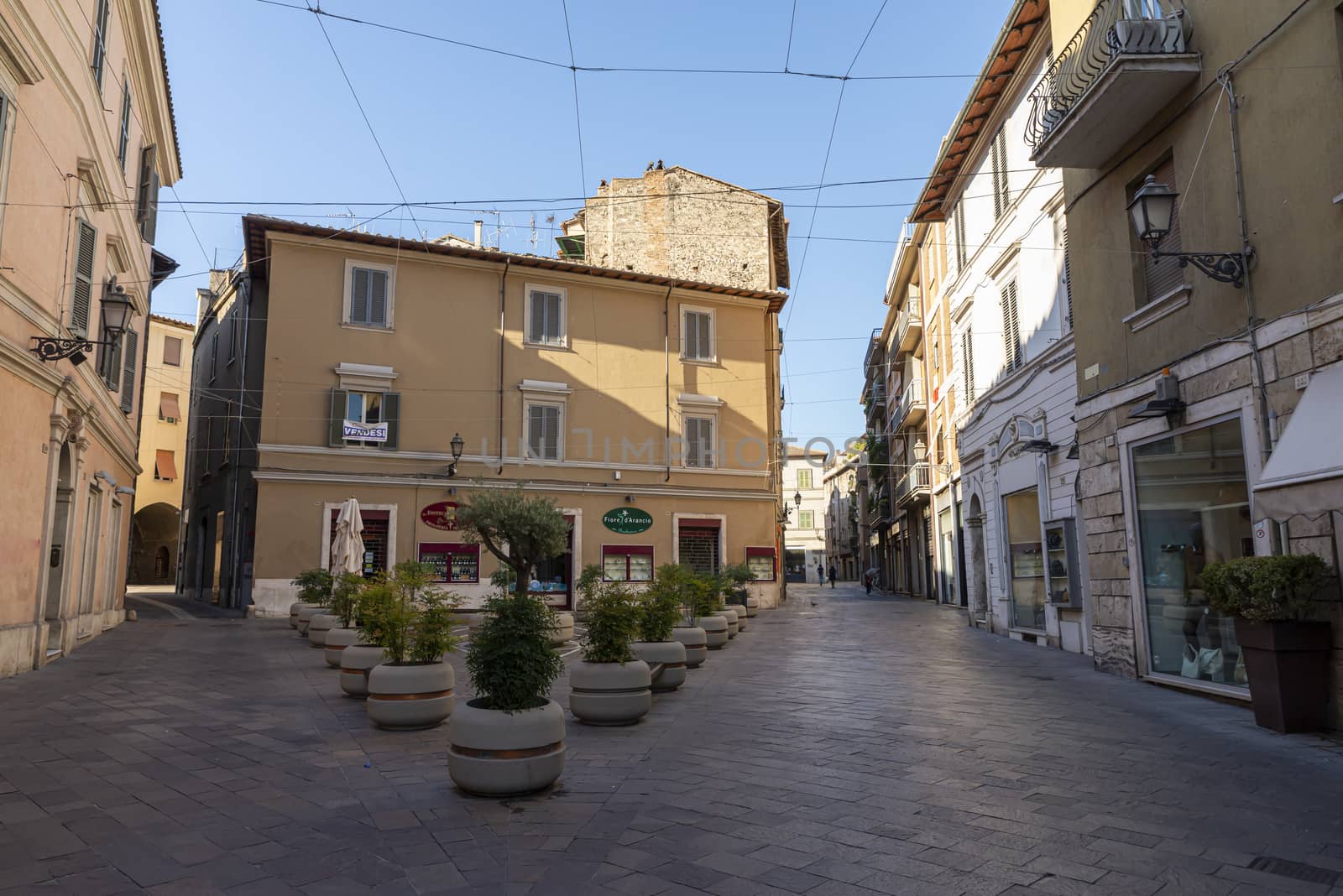 terni,italy august 21 2020:Beginning of via Corso, the old historical part of Terni