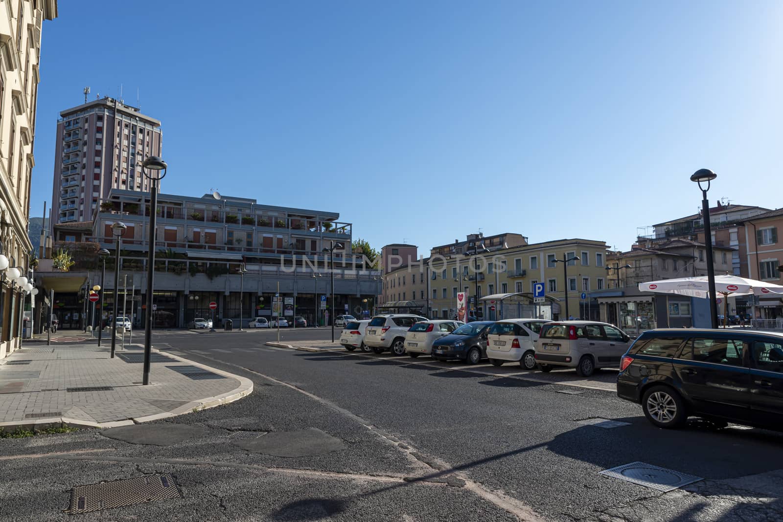 terni,italy august 21 2020:Piazza Valnerina in the center of the city of Terni