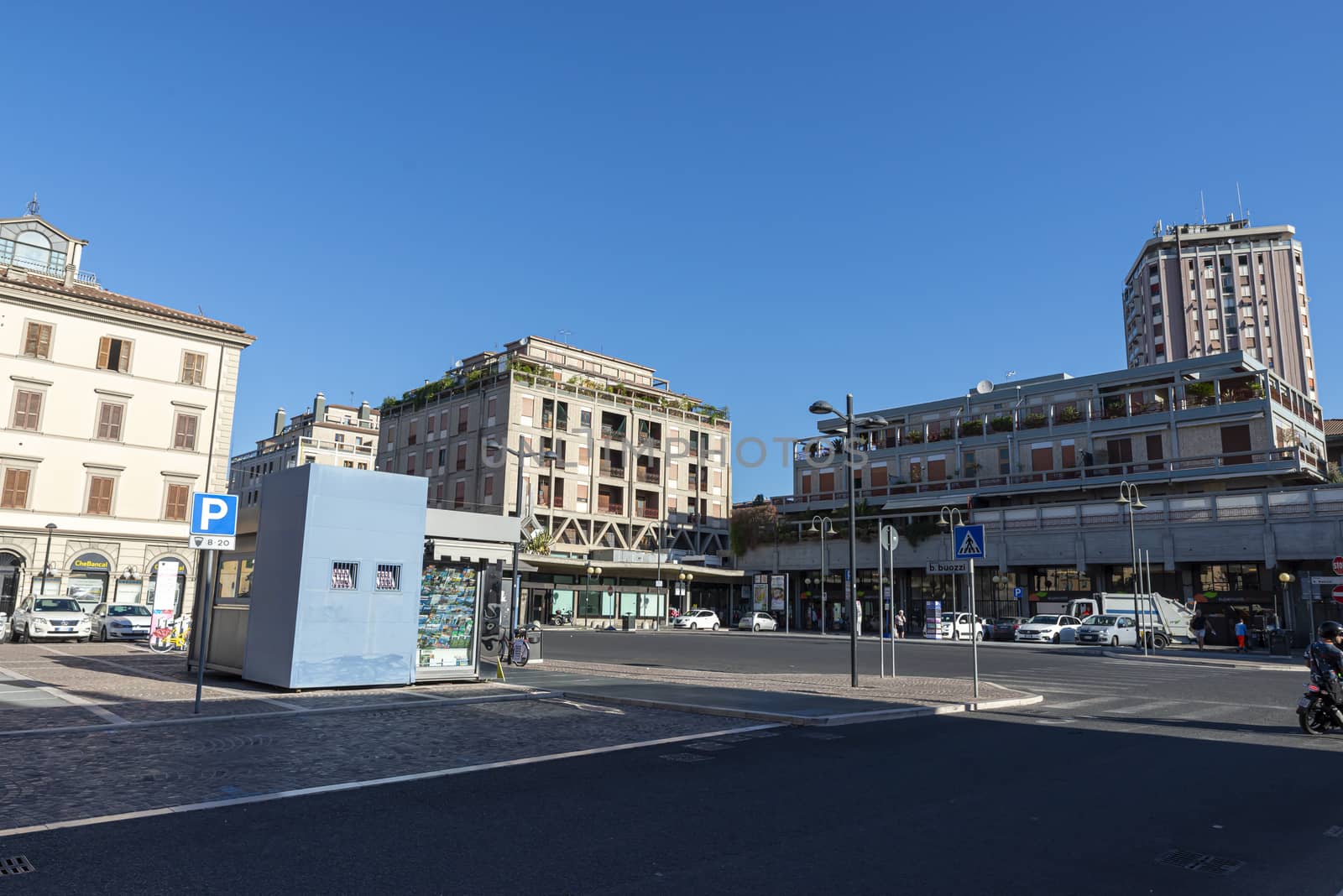 terni,italy august 21 2020:Piazza Valnerina in the center of the city of Terni