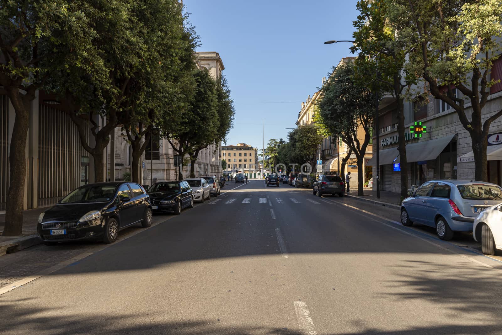 terni,italy august 21 2020:street of Terni center station