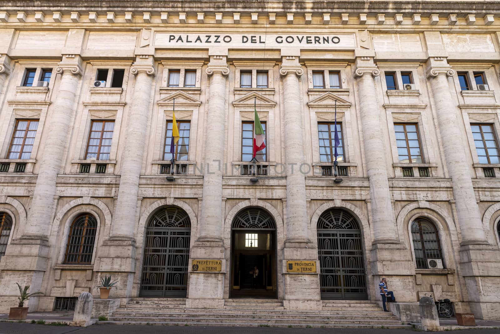 terni,italy august 21 2020:Prefecture of Terni in street of station in Terni