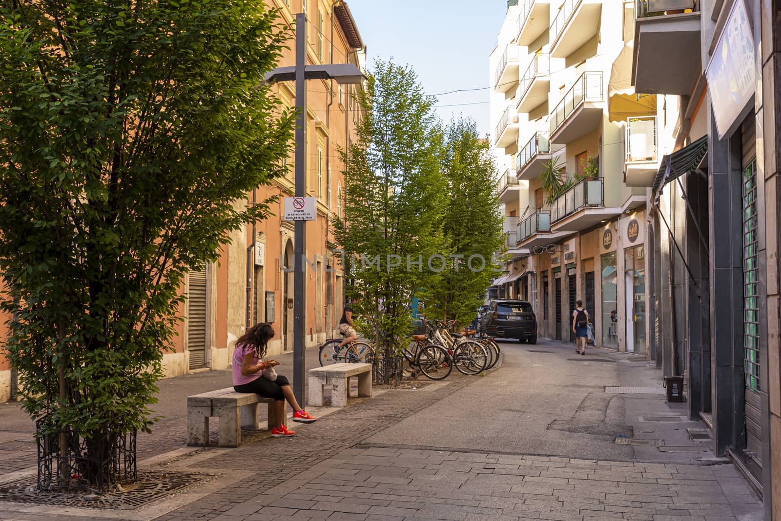 terni,italy august 21 2020:street Goldoni in the center of Terni