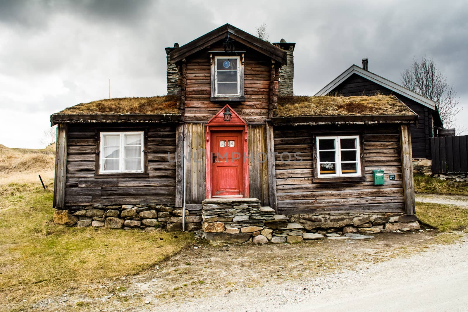 traditional wooden house in the historical mining village of Roros, Norway by kb79