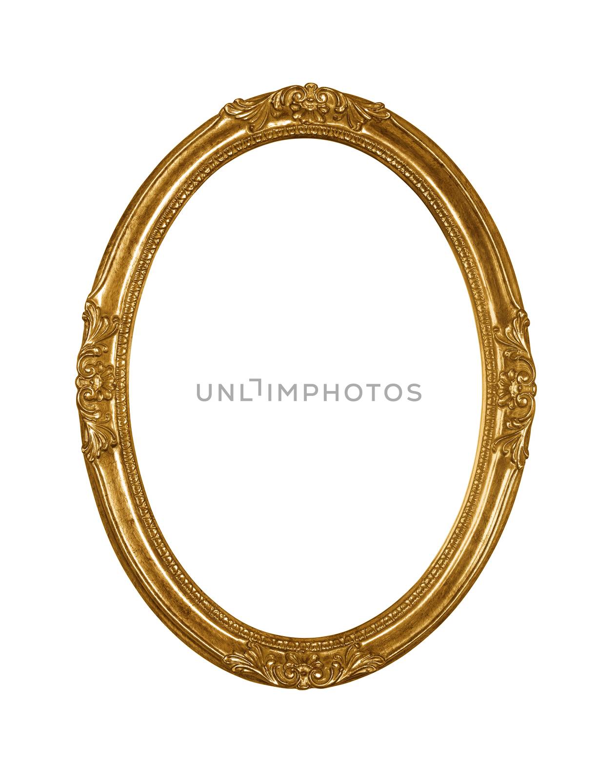 Vintage golden oval round picture frame by BreakingTheWalls