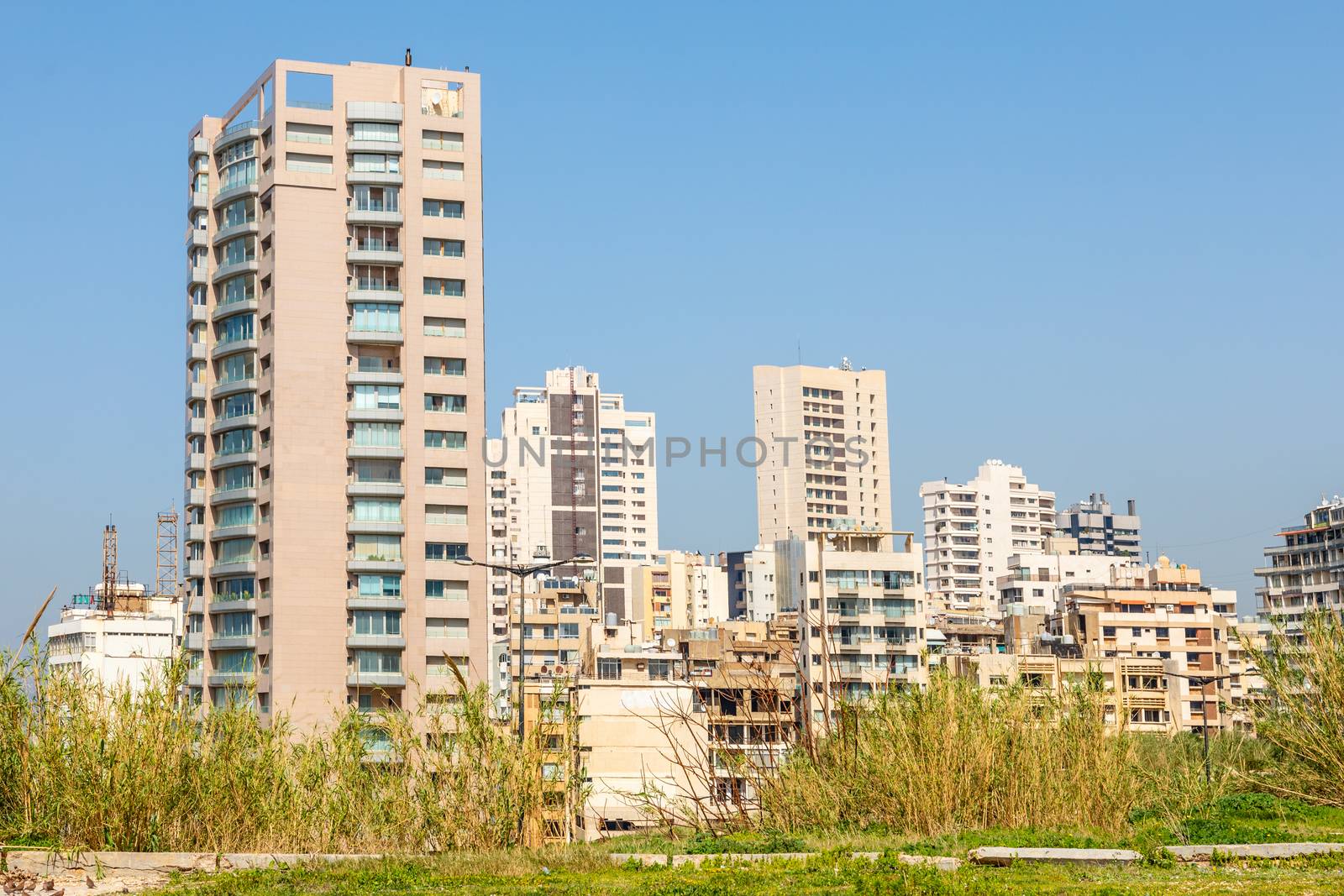 Beirut city living blocks and buildings , Beirut, Lebanon  by ambeon