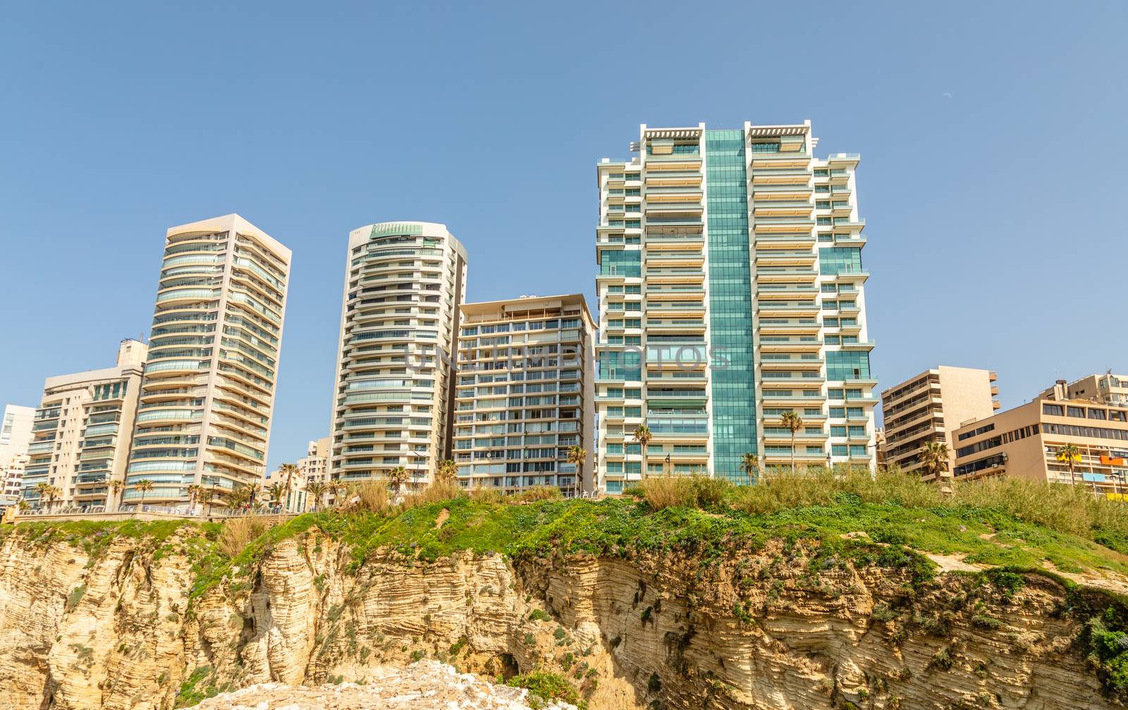 Beirut city living blocks and buildings , Beirut, Lebanon  by ambeon