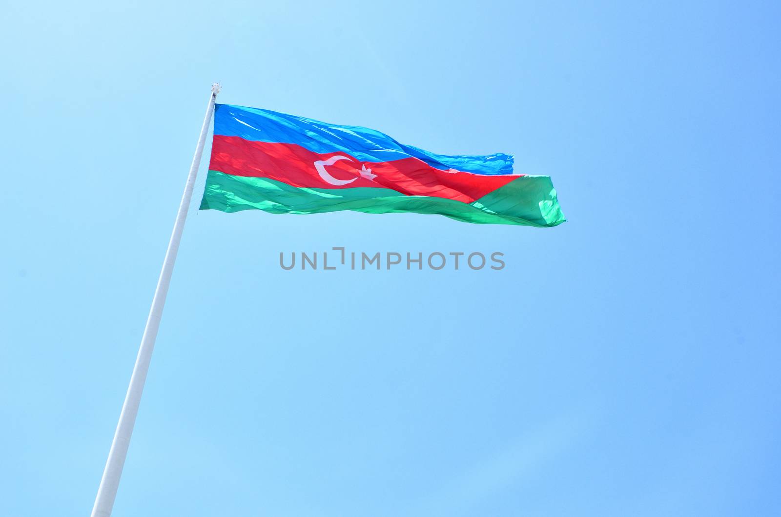 The flag of the Republic of Azerbaijan is one of the official st by moviephoto