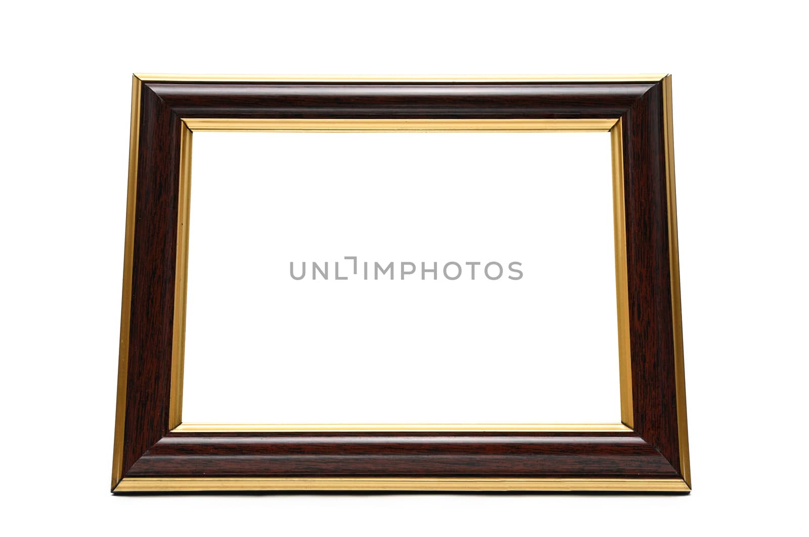 Vintage wooden photo frame on an isolated white background. by moviephoto