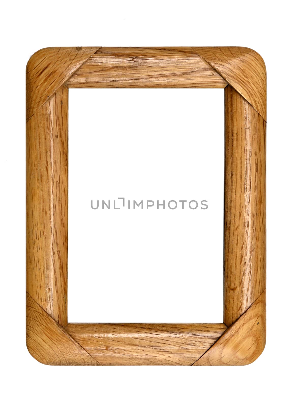 Vintage wooden photo frame on an isolated white background. by moviephoto