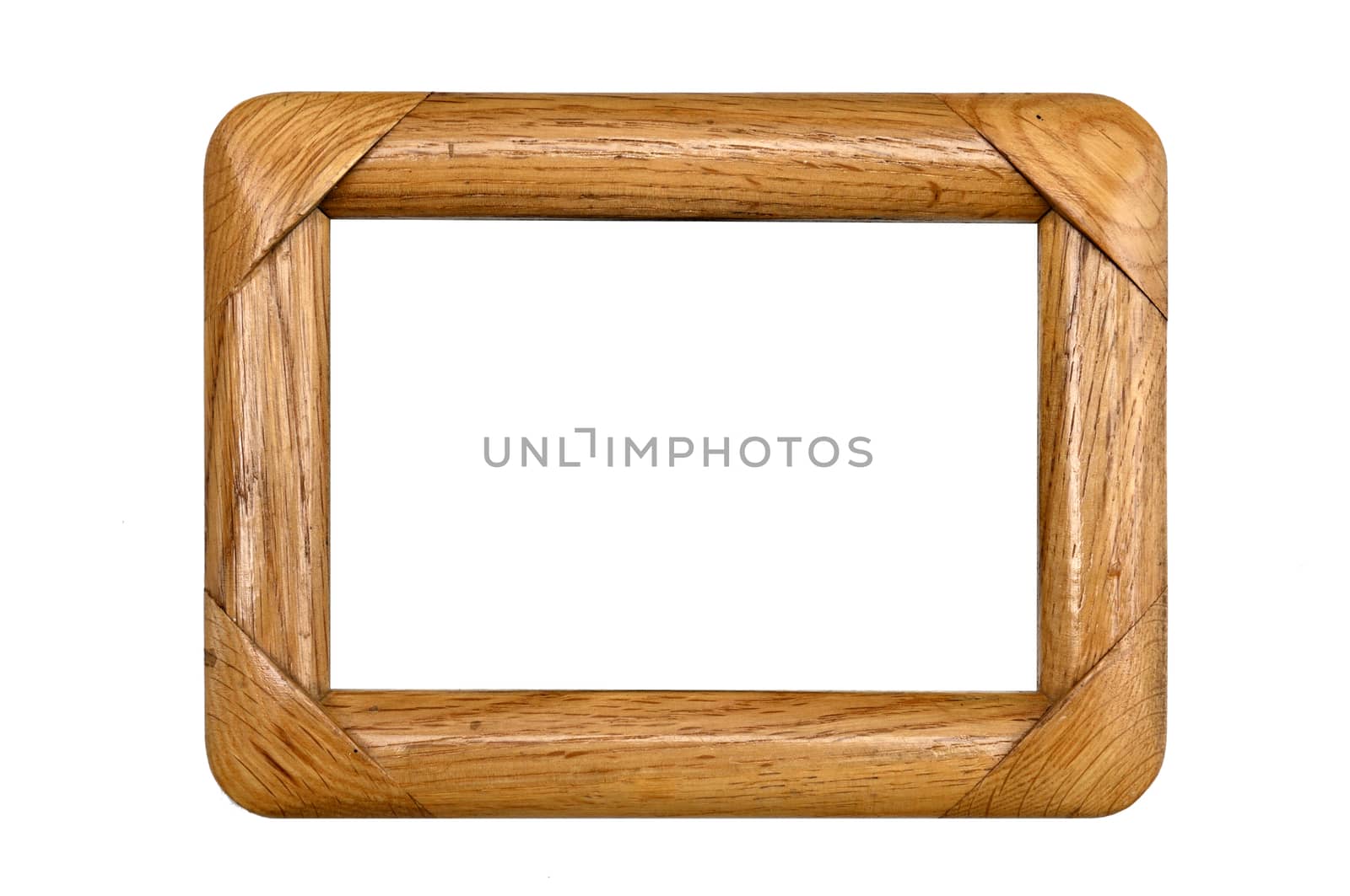 Vintage wooden photo frame on an isolated white background. by moviephoto