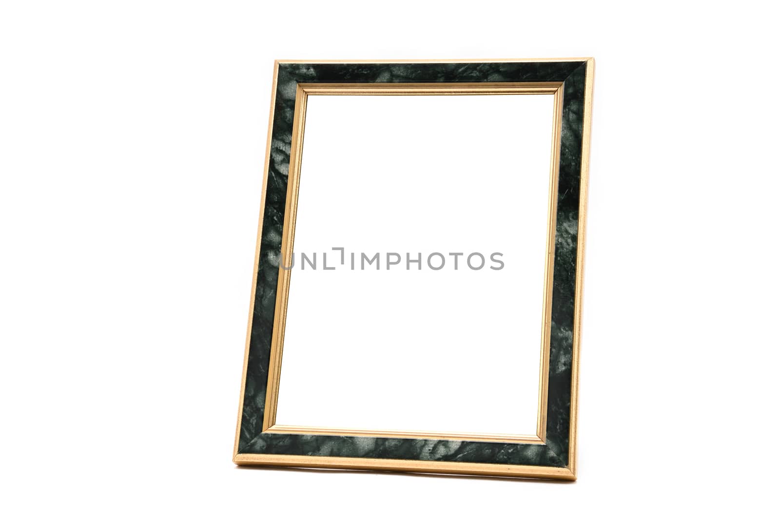 Vintage photo frame with marble effect on an isolated white back by moviephoto