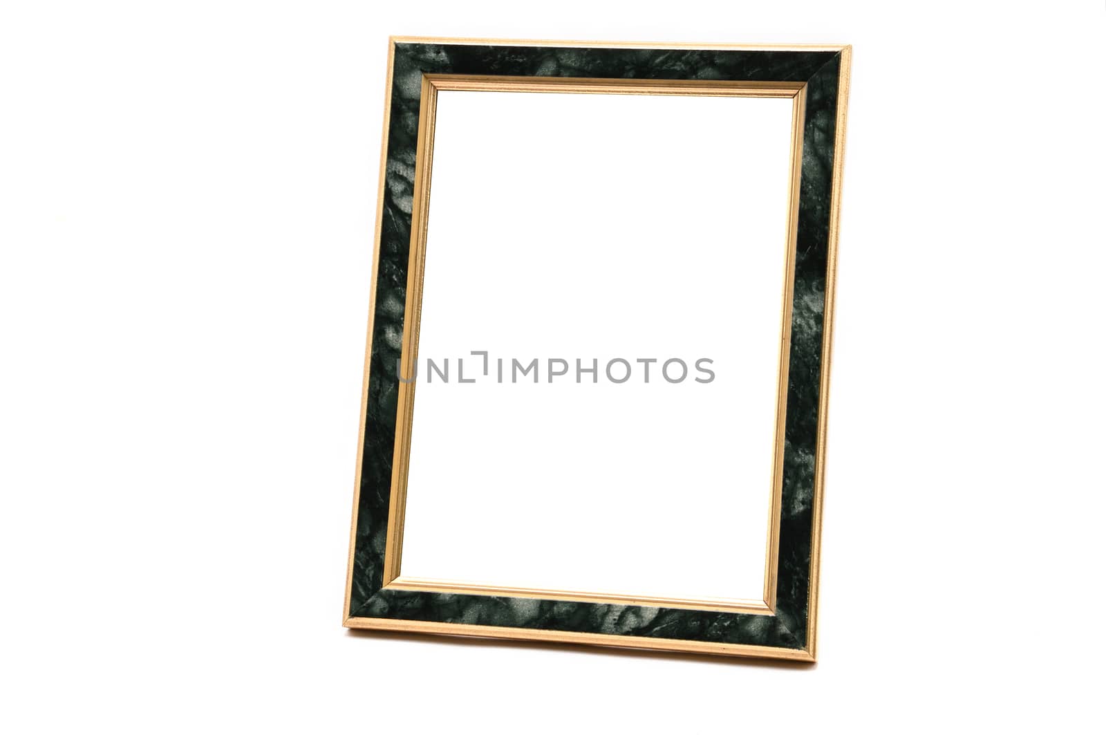 Vintage photo frame with marble effect on an isolated white back by moviephoto