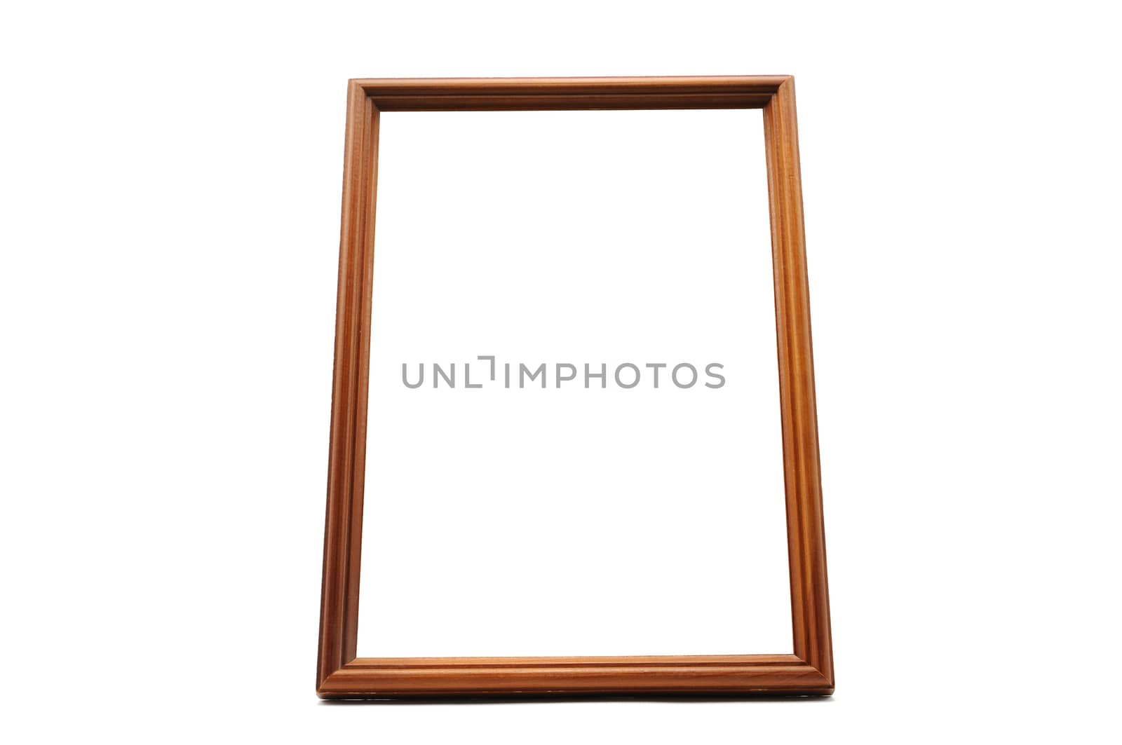 Antique wooden photo frame on an isolated white background by moviephoto