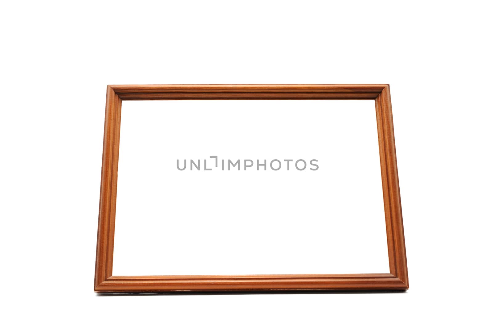 Antique wooden photo frame on an isolated white background by moviephoto