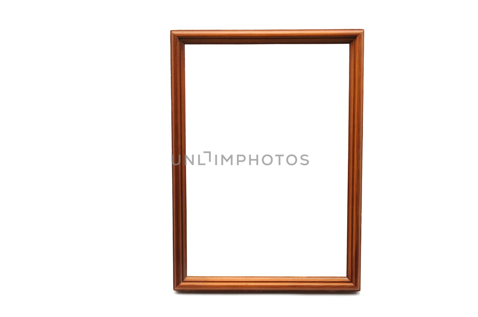 Antique wooden photo frame on an isolated white background by moviephoto