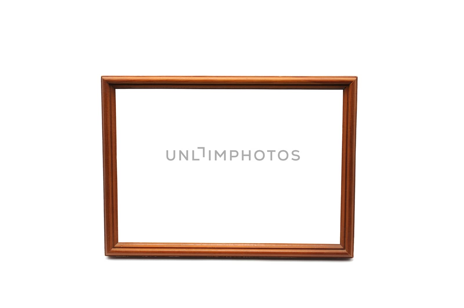 Antique wooden photo frame on an isolated white background by moviephoto