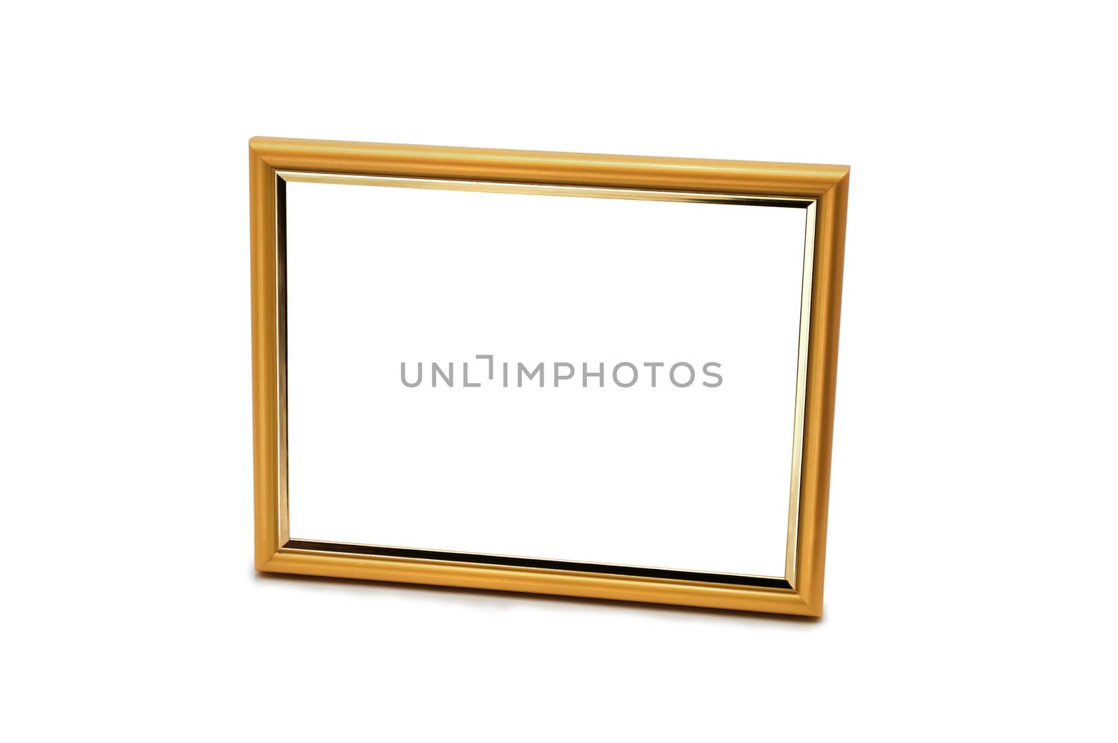 Antique wooden and golden photo frame on an isolated white backg by moviephoto