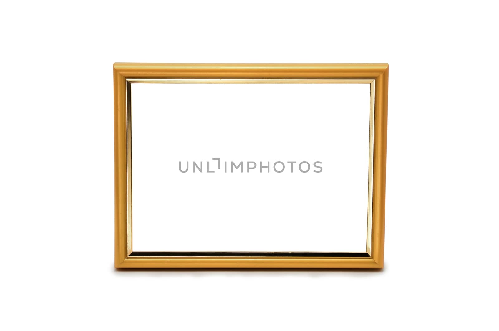 Antique wooden and golden photo frame on an isolated white backg by moviephoto