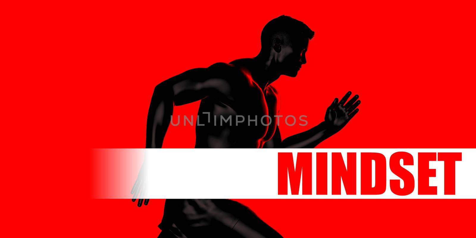Mindset Concept with Fit Man Running Lifestyle