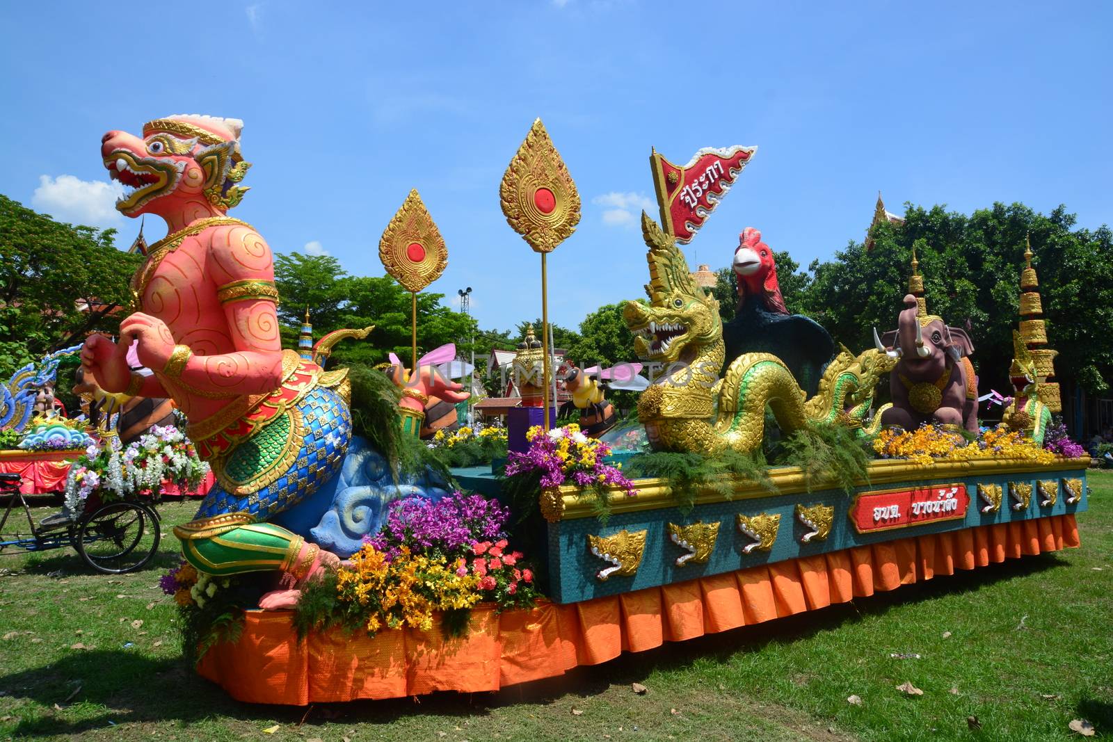 Samut Prakan,Thailand-APRIL 14,2017: Songkran Festival in the Thai-Mon style, Songkran Festival at Bang Nam Phueng, Phra Pradaeng