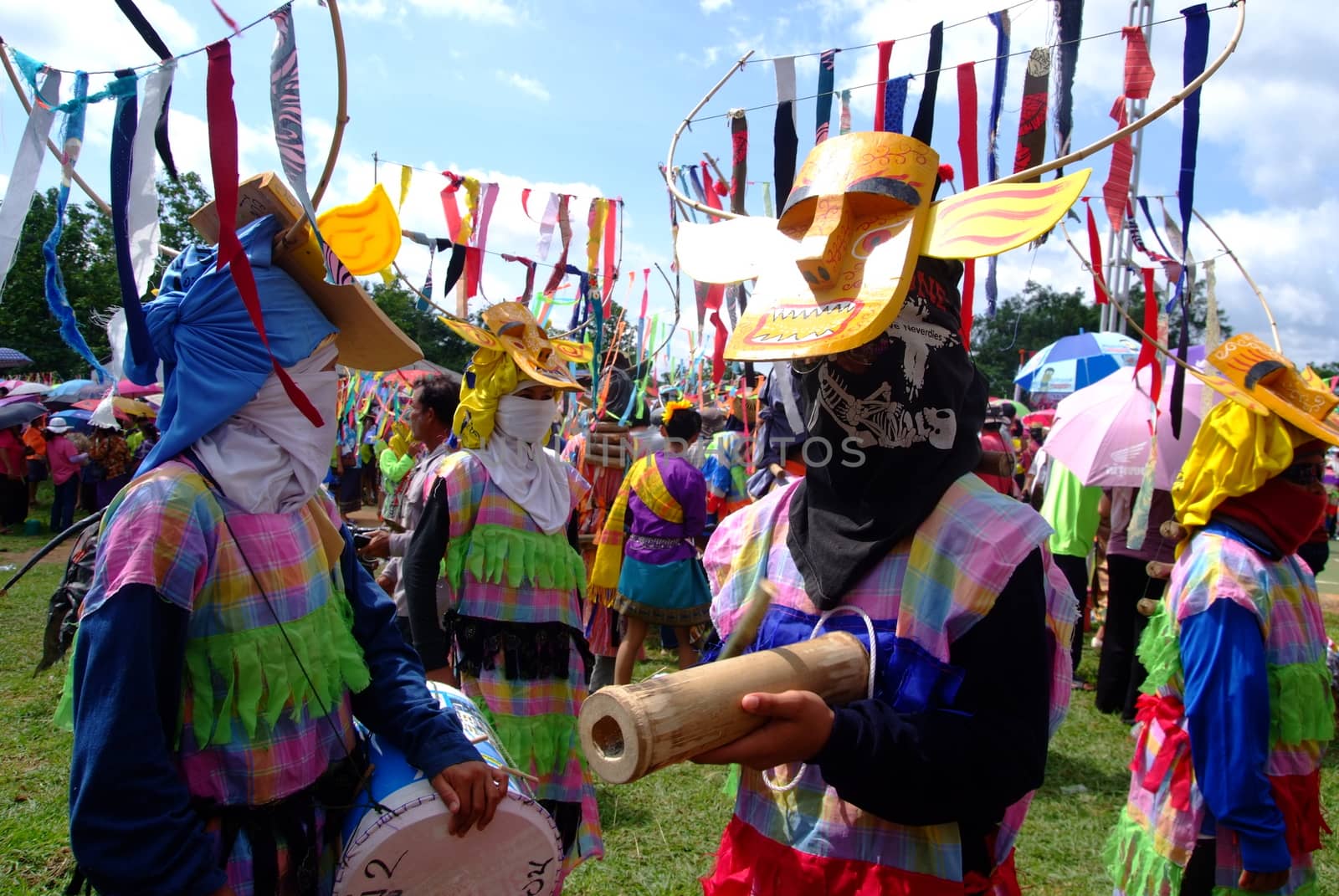 LOEI, THAILAND - MAY 12, 2017 : Phi Kon Nam Cultural in Chiang Khan, The little-known Phi Kon Nam festival in Ban Na Sao is part of the village's rain-inducing Bun Bang Fai (Rocket Festival)