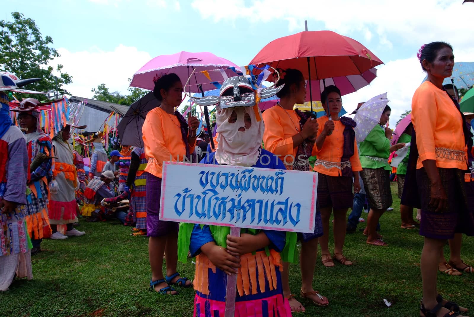LOEI, THAILAND - MAY 12, 2017 : Phi Kon Nam Cultural in Chiang Khan, The little-known Phi Kon Nam festival in Ban Na Sao is part of the village's rain-inducing Bun Bang Fai (Rocket Festival)