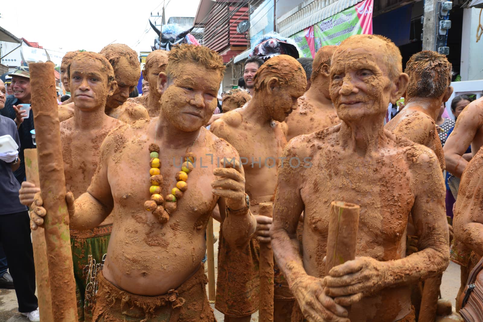 LOEI, THAILAND - JUNE 25, 2017 : Phi Ta Khon is a type of masked procession celebrated on the first day of a three-day Buddhist merit-making holiday known in Thai as Boon Pra Wate