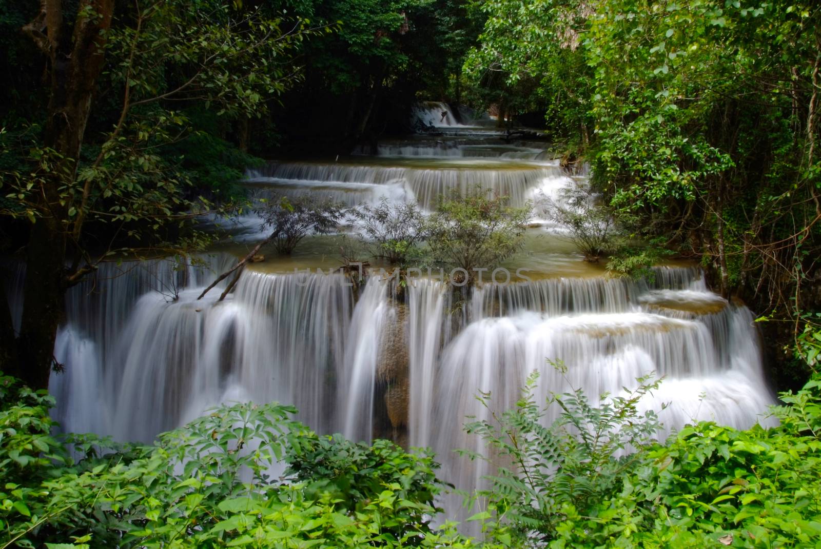 Huai Mae Khamin Waterfall, Kanchanaburi, Thailand by ideation90