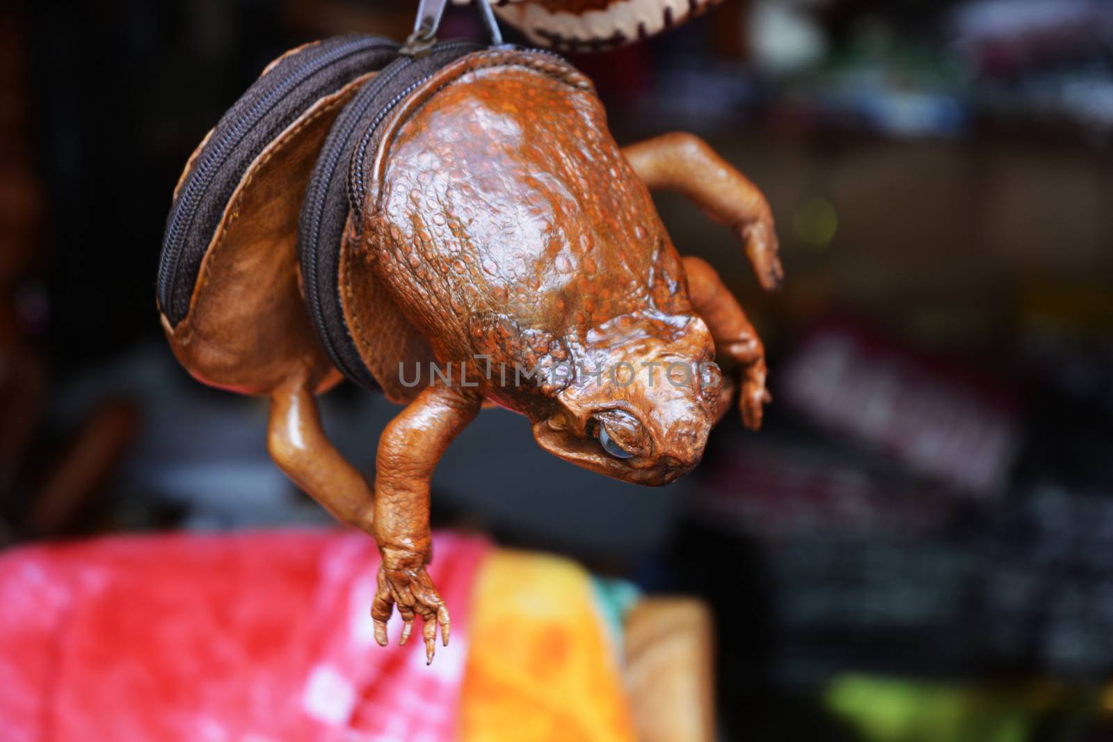 Baguio, Philippines - October 10, 2018 : Baguio souvenir  frog purse