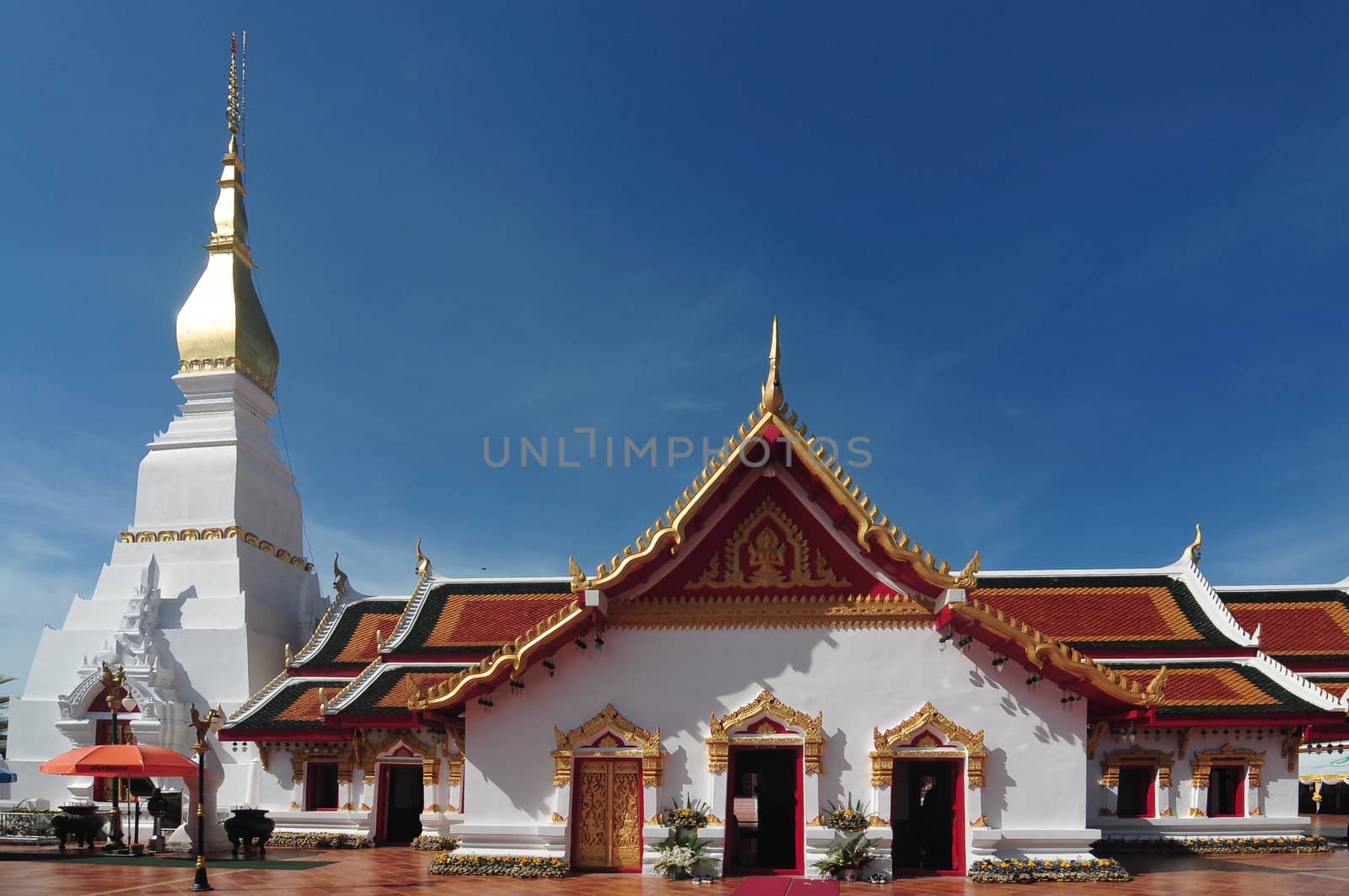 Sakon nakhon ,Thailand – October 23,2018 : Wat Phra That Choeng Chum, Sakon nakhon ,Thailand