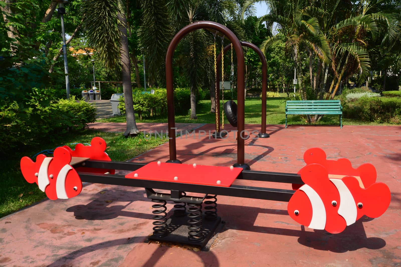 Children's playground in a city park, Playground for children.