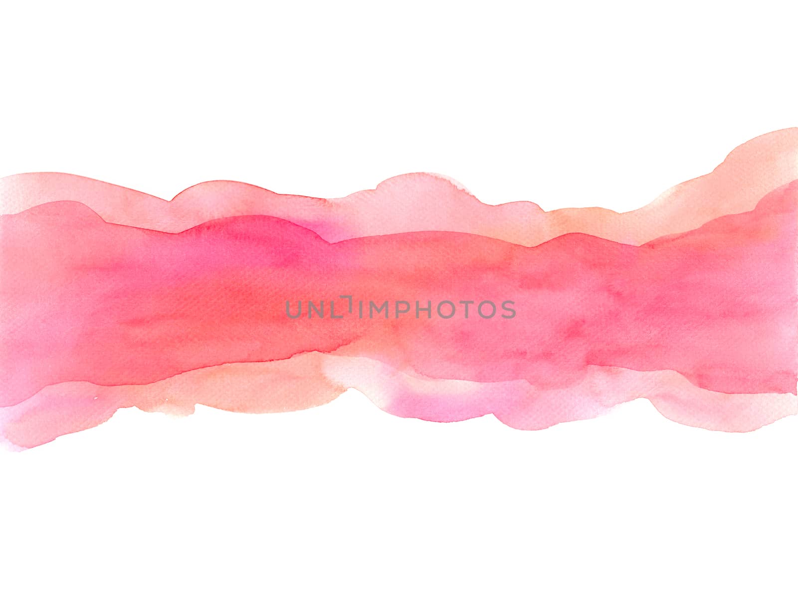 Pastel pink abstract banner background. Watercolor hand painting. space for text, brush stroke texture on white paper. Great for card, flyer, poster. by Ungamrung