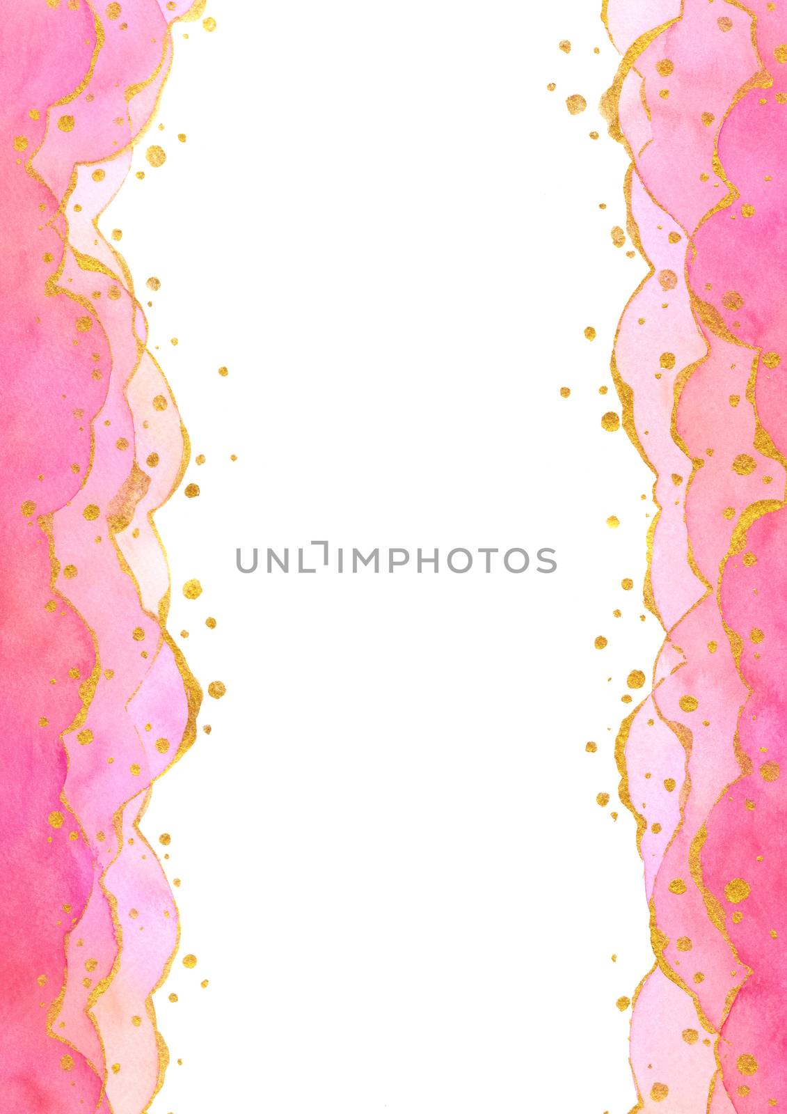 Abstract watercolor hand painting illustration. Bright pink wavy background. High resolution. Design for card, cover, print,web, wedding, valentine.