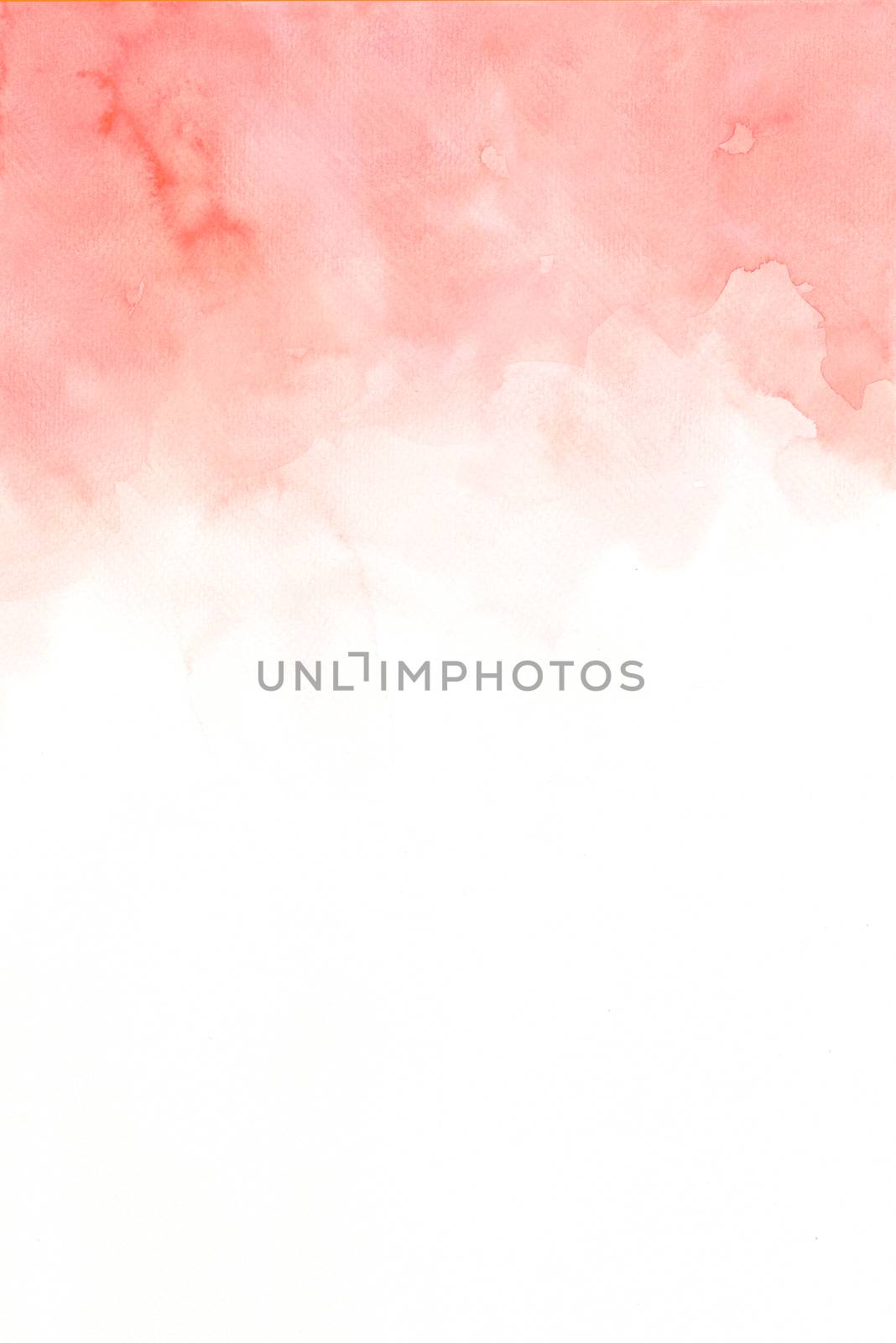 Hand painted abstract orange and pink watercolor on white background. by Ungamrung