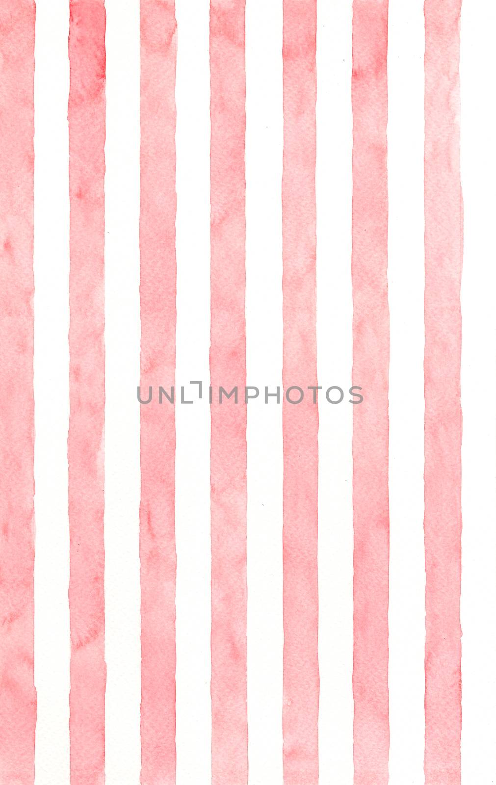 Pink vertical stripes. Handmade watercolor.Seamless pattern. by Ungamrung