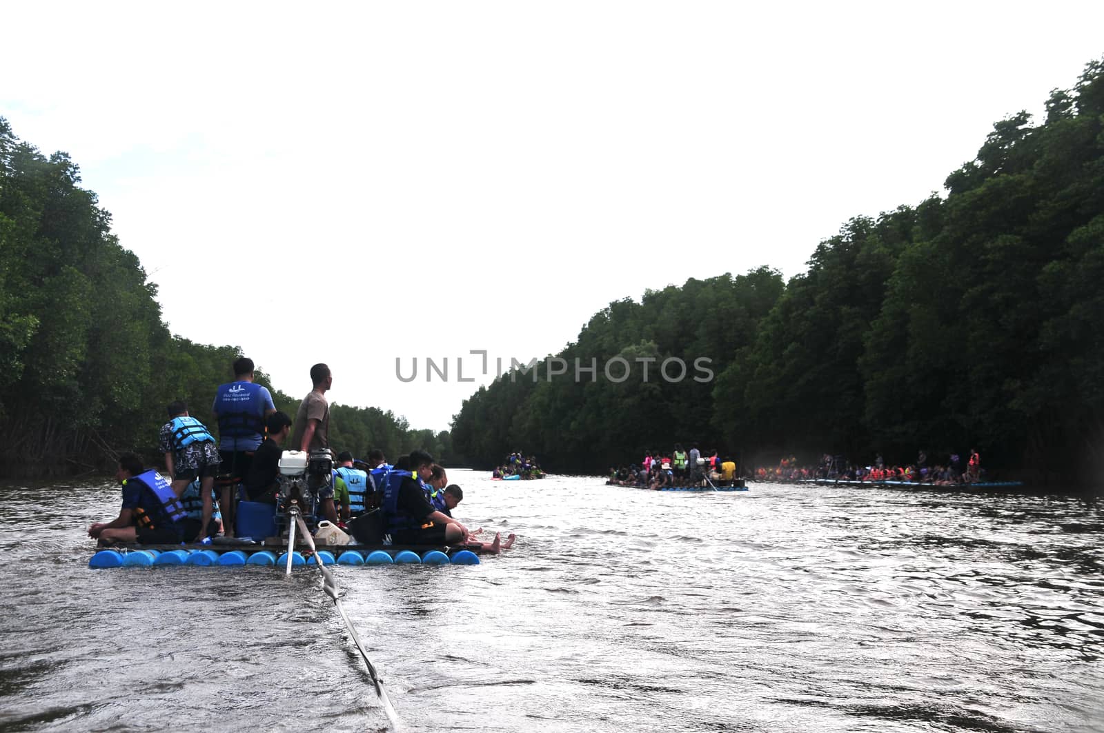 Bamboo (Substitute materials with tube PVC)  raft Rafting boat Flowing water by ideation90