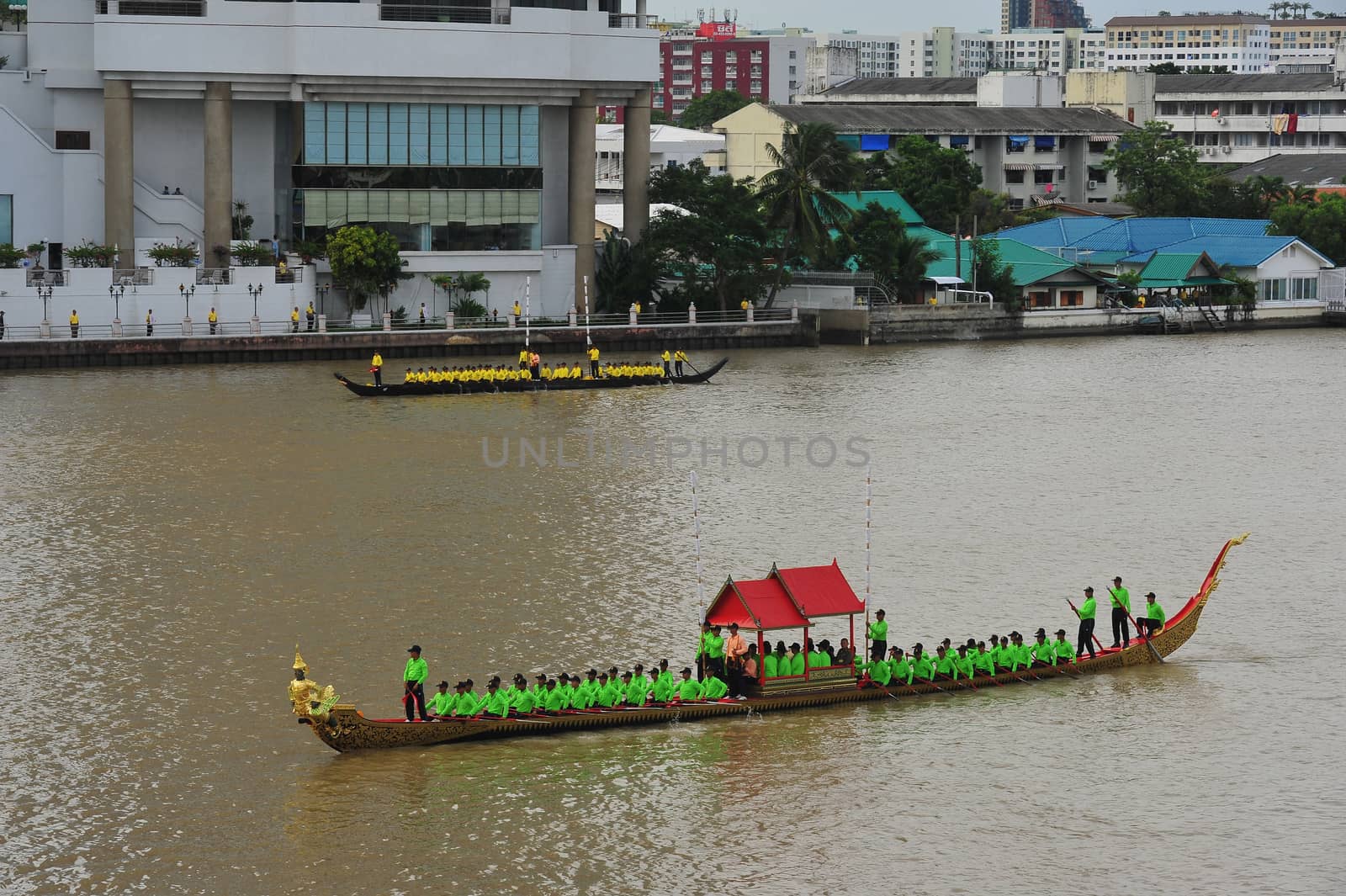 The training of the Royal Barges Procession, the last royal ceremony of the Royal Coronation Ceremony Of King Rama X. by ideation90