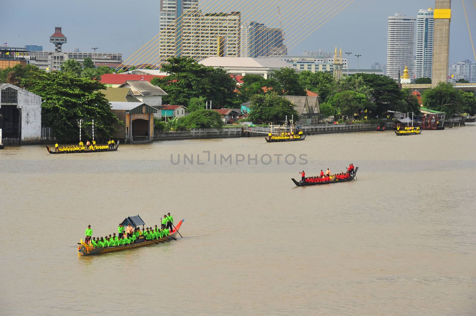 The training of the Royal Barges Procession, the last royal ceremony of the Royal Coronation Ceremony Of King Rama X. by ideation90