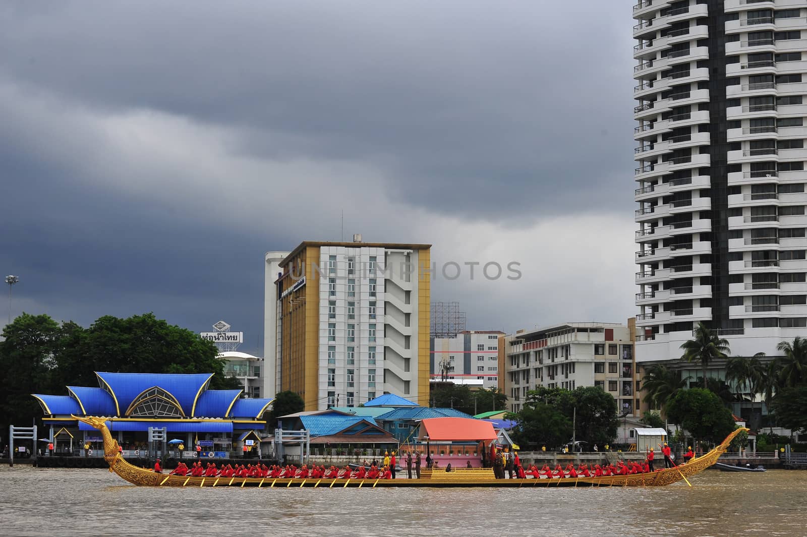 The training of the Royal Barges Procession, the last royal ceremony of the Royal Coronation Ceremony Of King Rama X. by ideation90