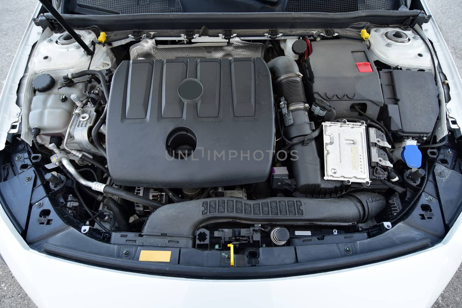 A diesel engine in a large luxury passenger car