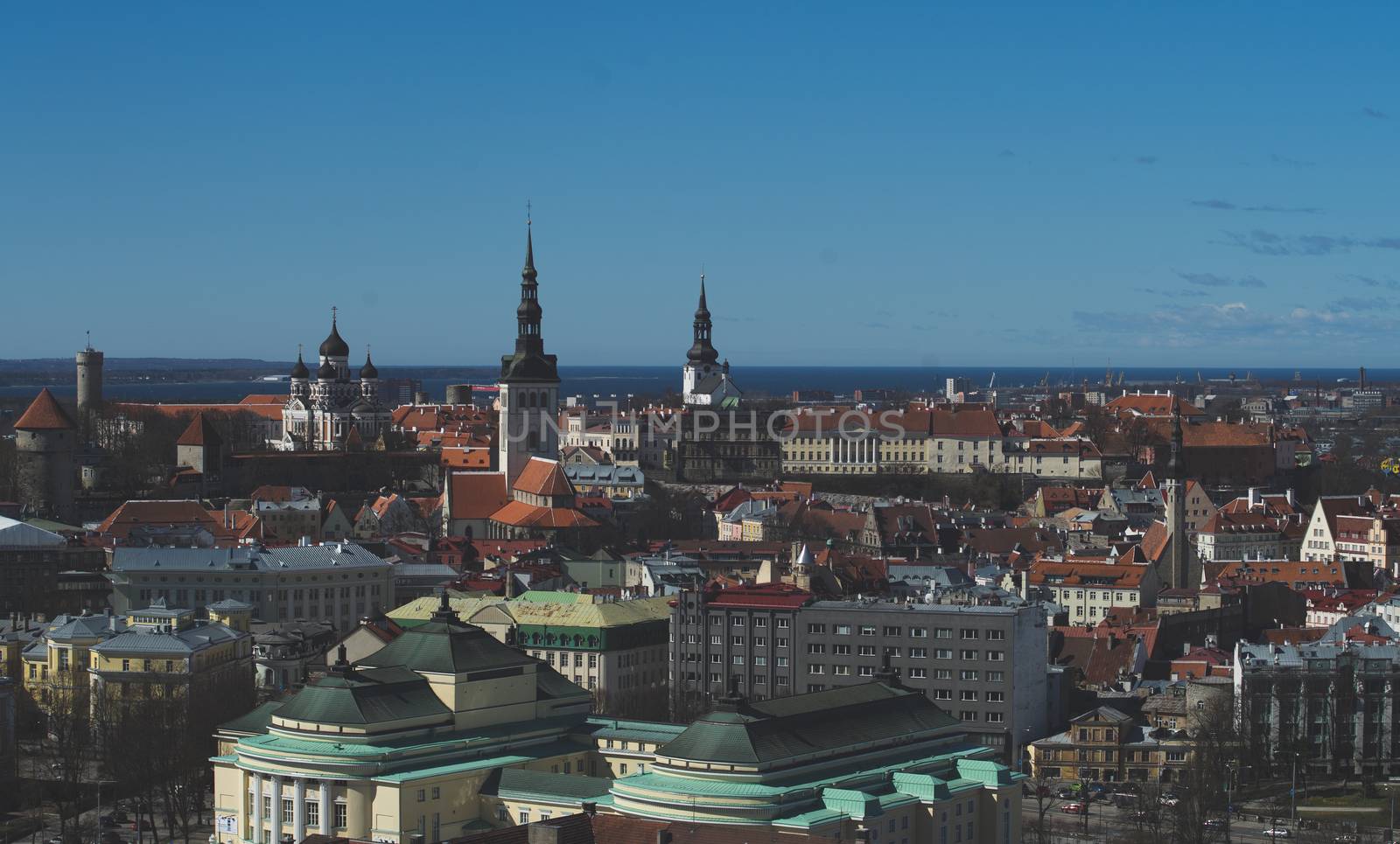 21 April 2018 Tallinn, Estonia. View of the Old town from the observation deck