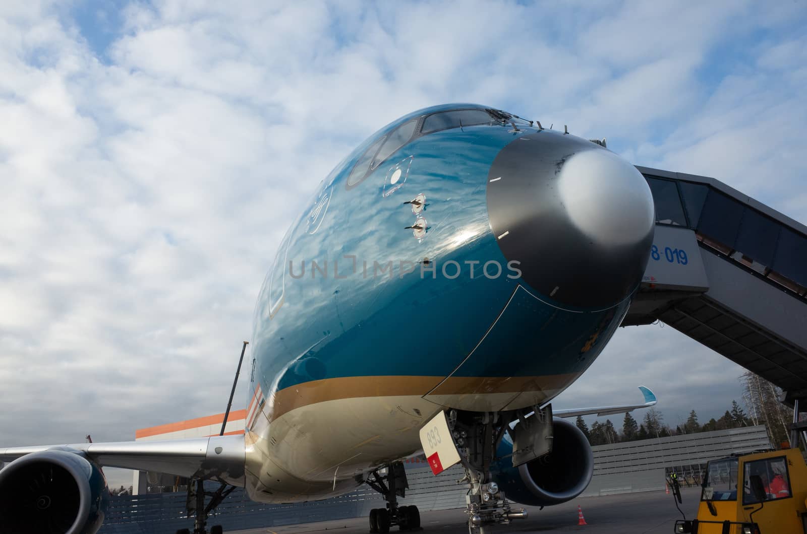 Airplane at the international airport by fifg