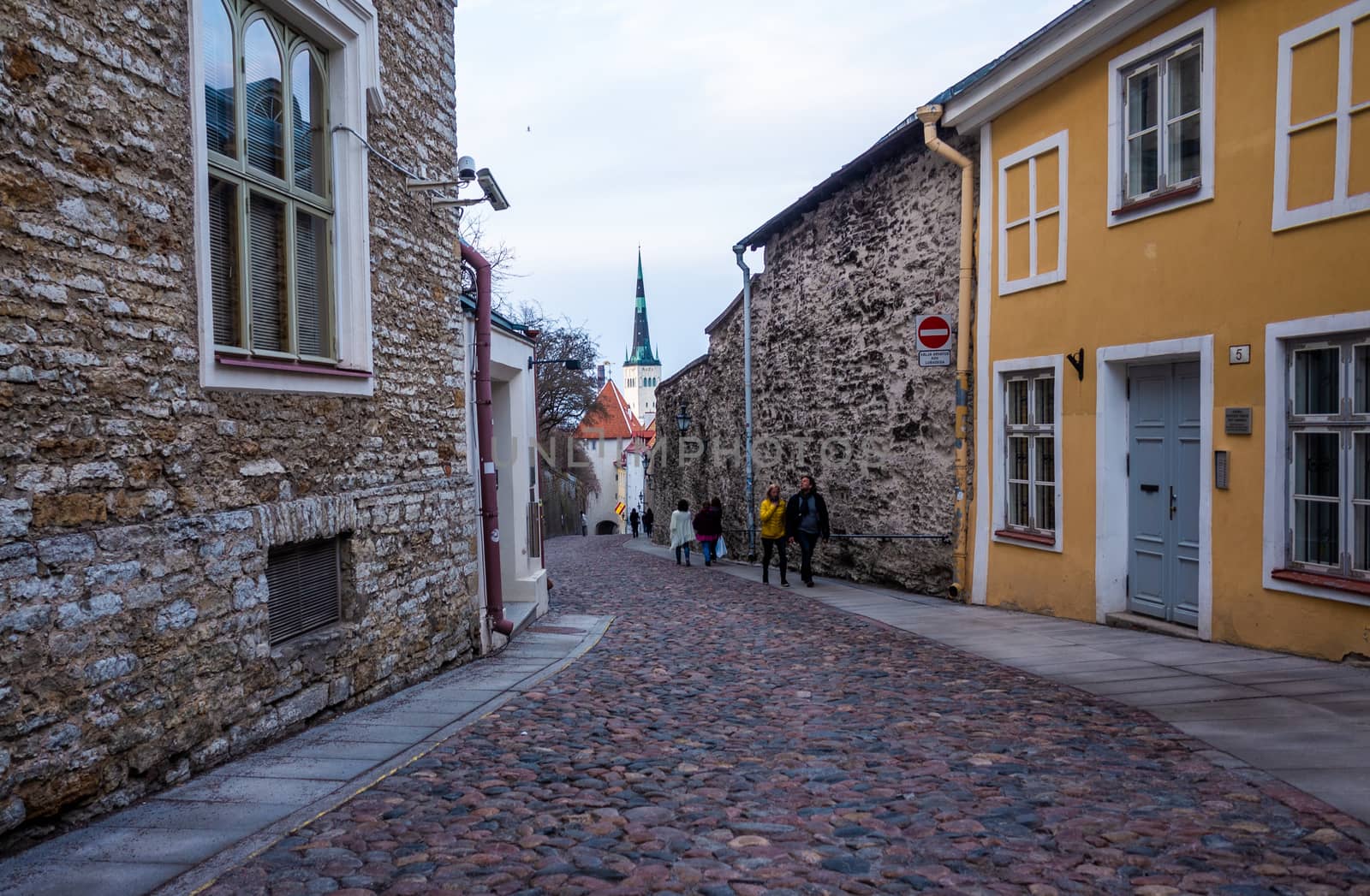 April 20, 2018, Tallinn, Estonia. Street of the old town in Tallinn.