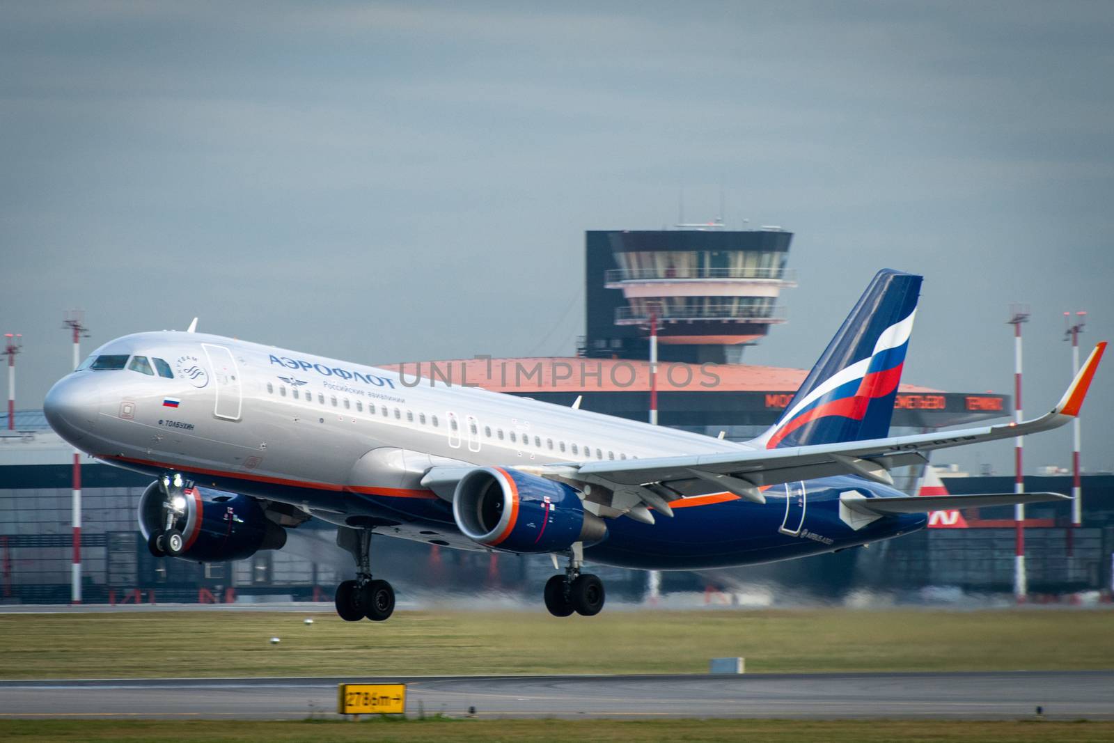 October 29, 2019, Moscow, Russia. Plane 
Airbus A320-200 Aeroflot - Russian Airlines at Sheremetyevo airport