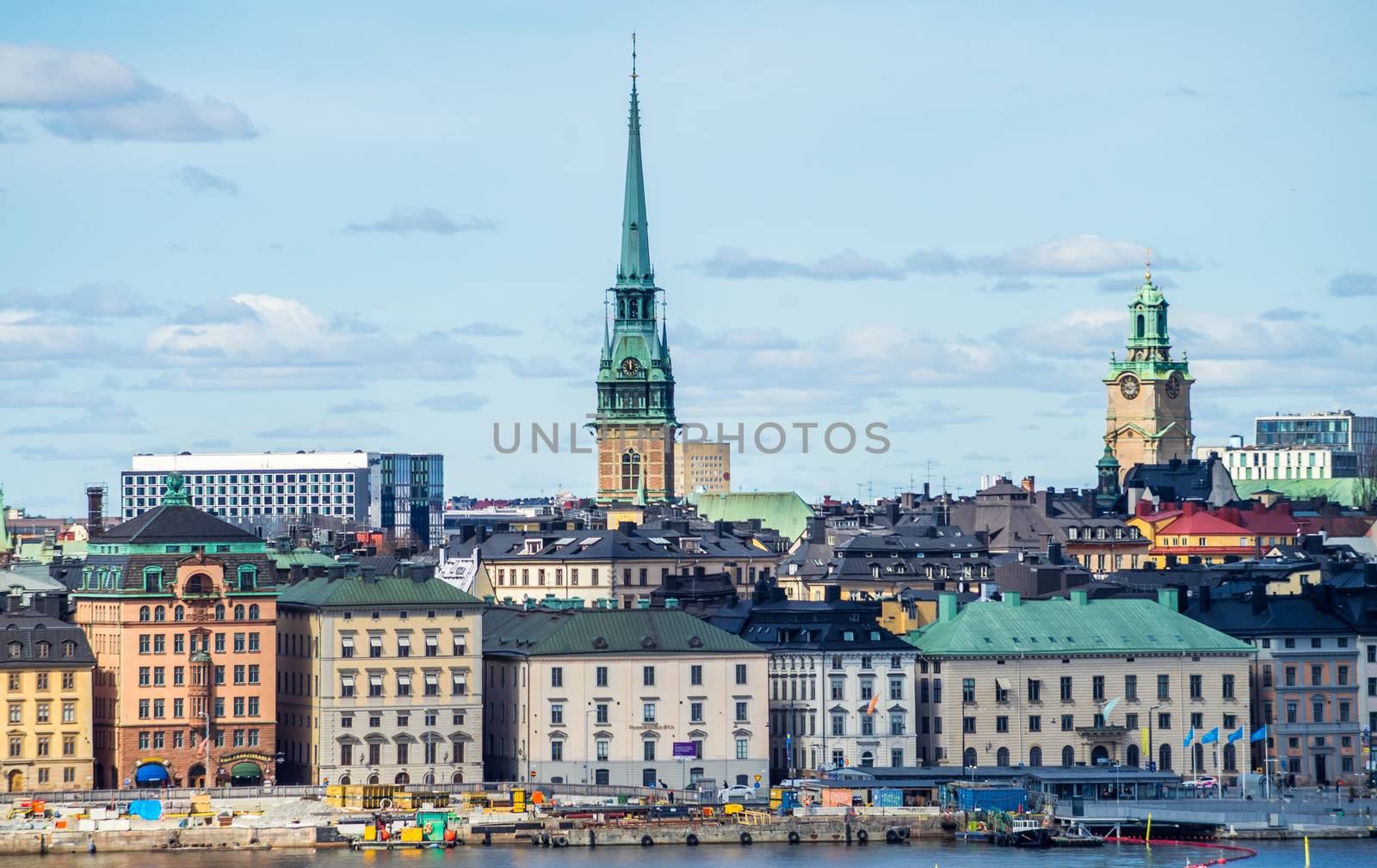 April 22, 2018. Stockholm, Sweden. Panorama of the historic center of Stockholm in clear weather.