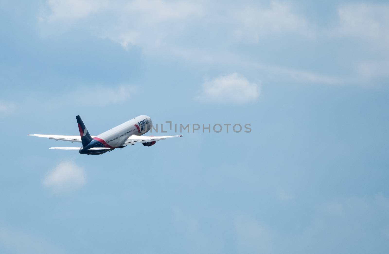 July 2, 2019, Moscow, Russia. Airplane Boeing 767-300 Azur Air airline at Vnukovo airport in Moscow.