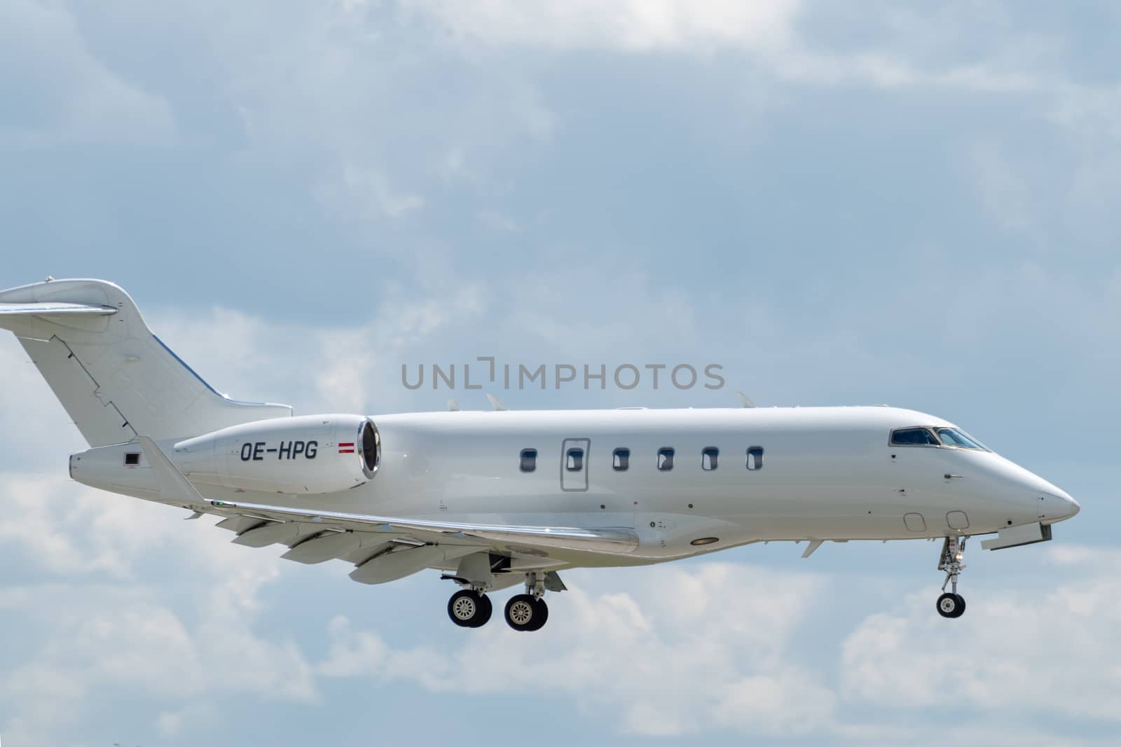 July 2, 2019, Moscow, Russia. Airplane Bombardier BD-100-1A10 Challenger 300 Amira Air airline at Vnukovo airport in Moscow.