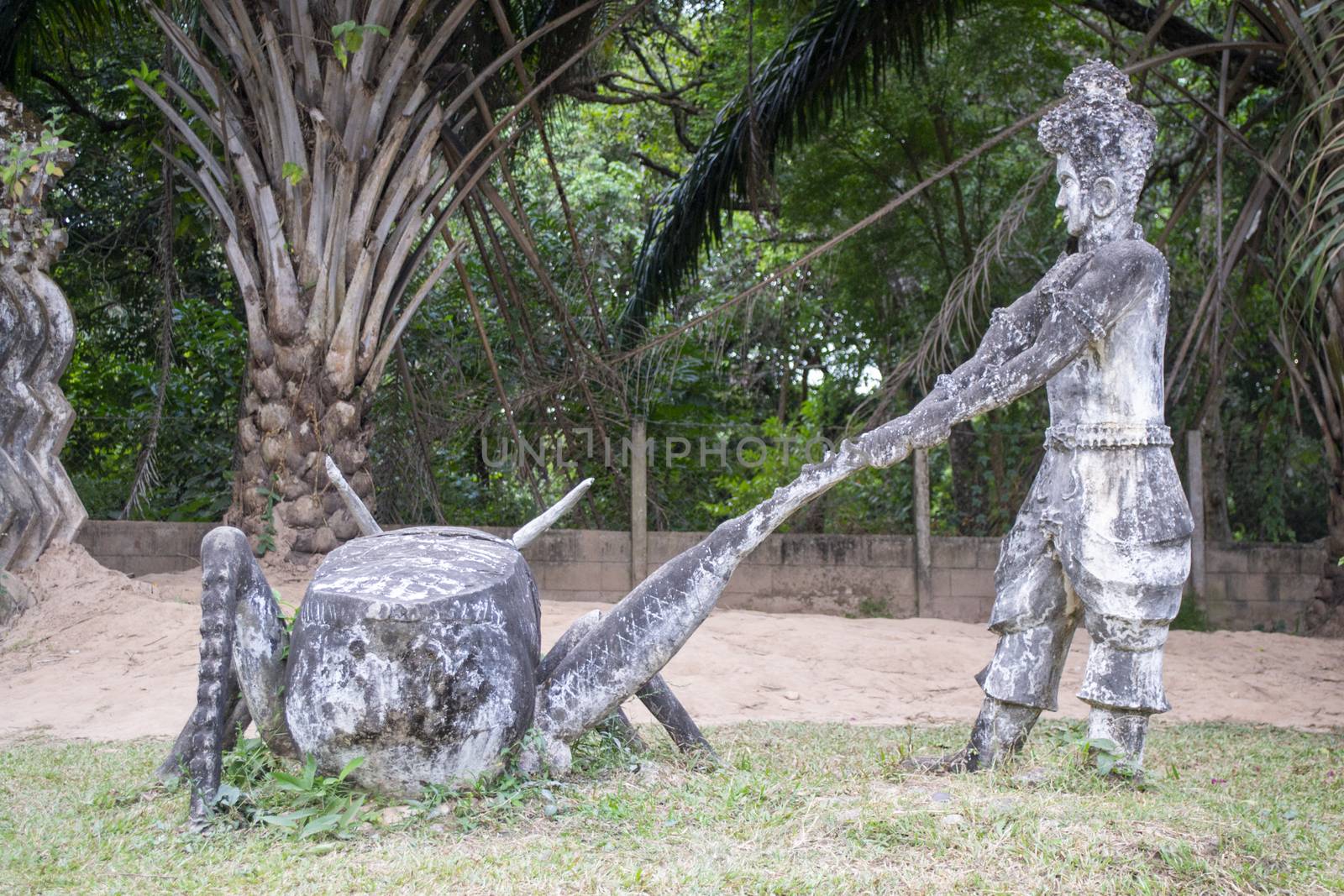 Xieng Khuan park, Laos, December 2011: sculptures in Buddha Park in Vientiane